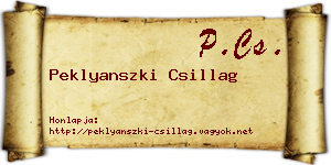 Peklyanszki Csillag névjegykártya
